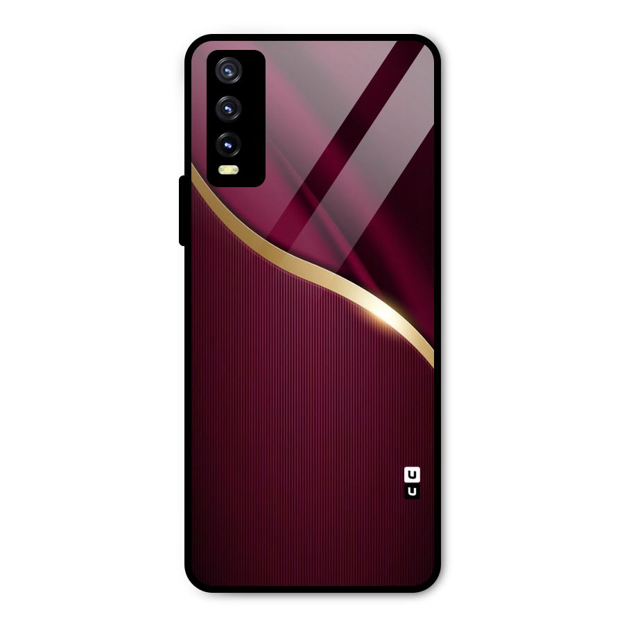 Smooth Maroon Metal Back Case for Vivo Y20