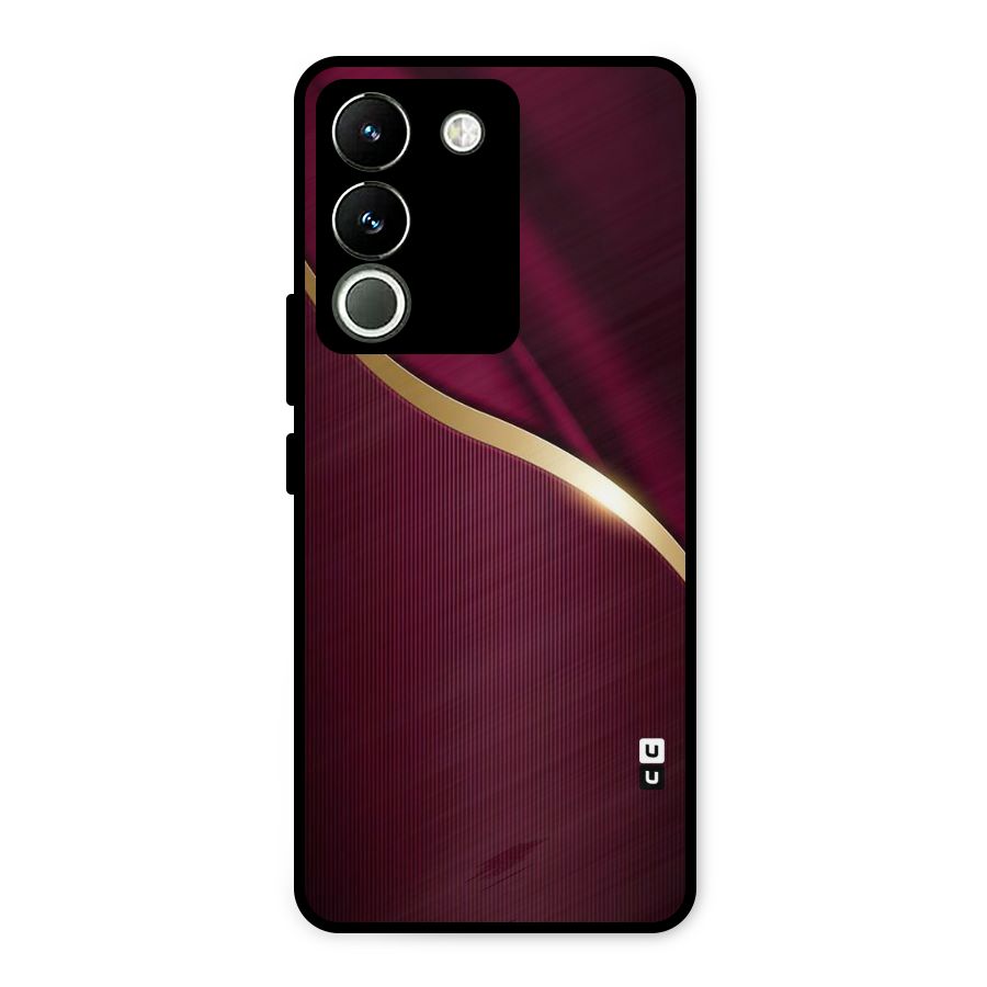 Smooth Maroon Metal Back Case for Vivo Y200
