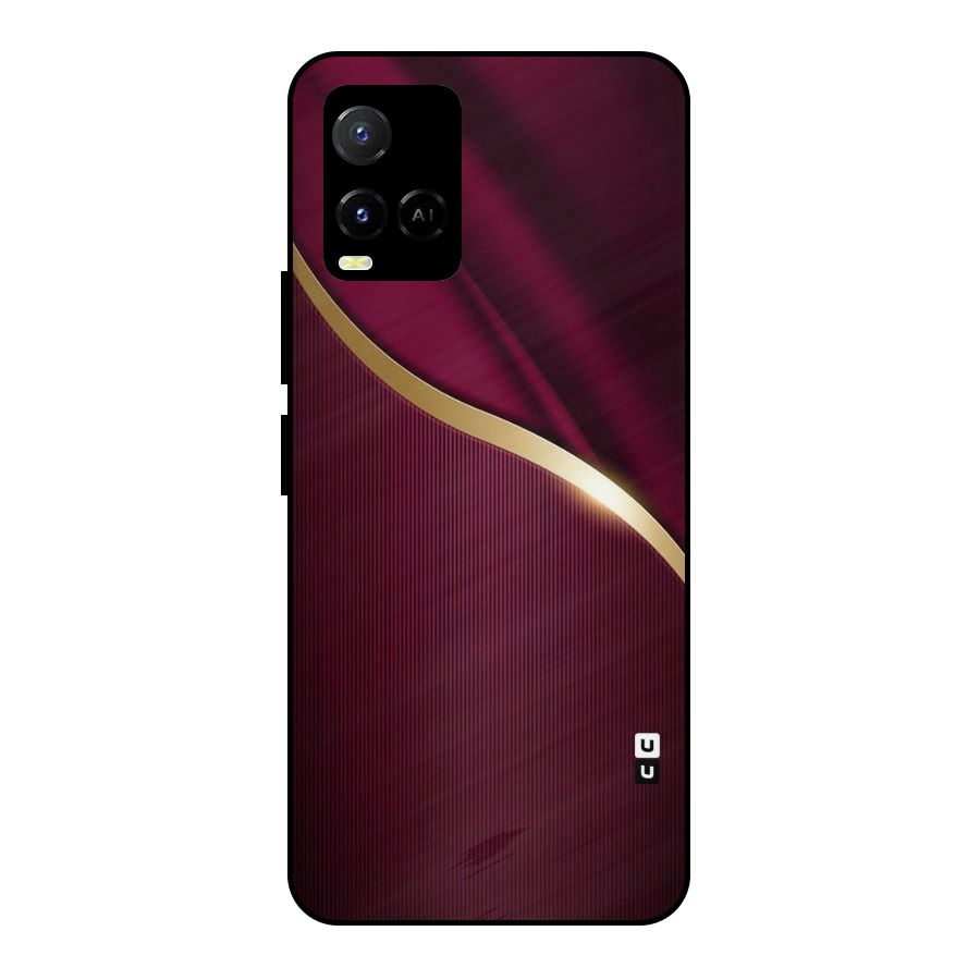 Smooth Maroon Metal Back Case for Vivo Y21