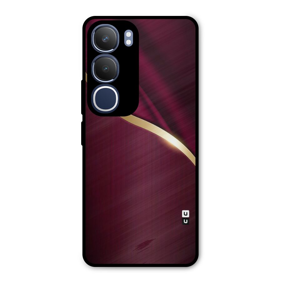 Smooth Maroon Metal Back Case for Vivo Y29