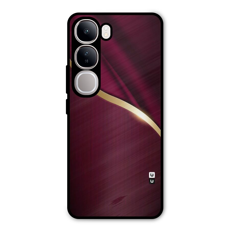 Smooth Maroon Metal Back Case for Vivo Y300