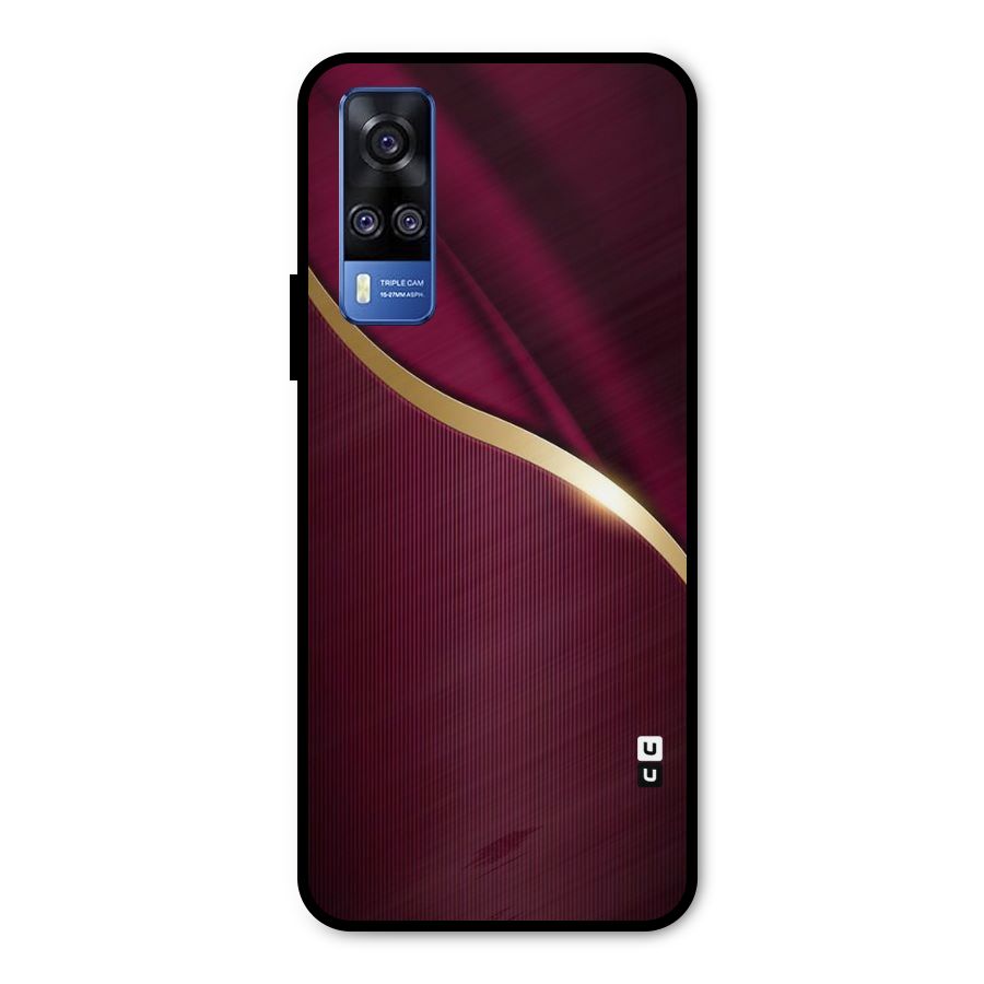 Smooth Maroon Metal Back Case for Vivo Y31