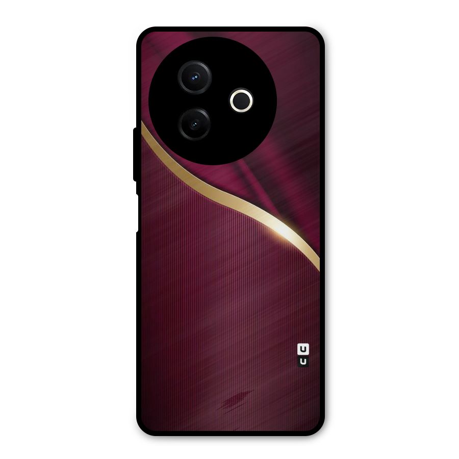 Smooth Maroon Metal Back Case for Vivo Y39