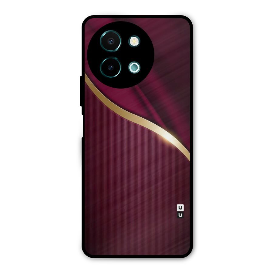 Smooth Maroon Metal Back Case for Vivo Y58