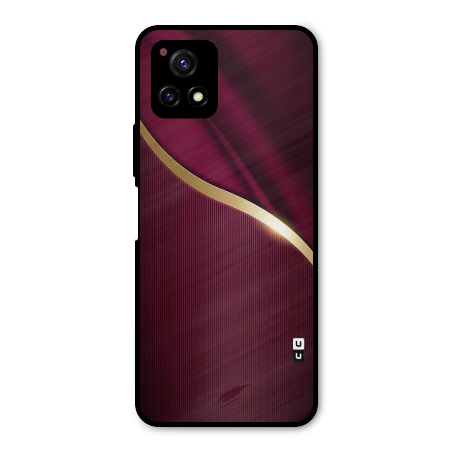 Smooth Maroon Metal Back Case for Vivo Y72 5G