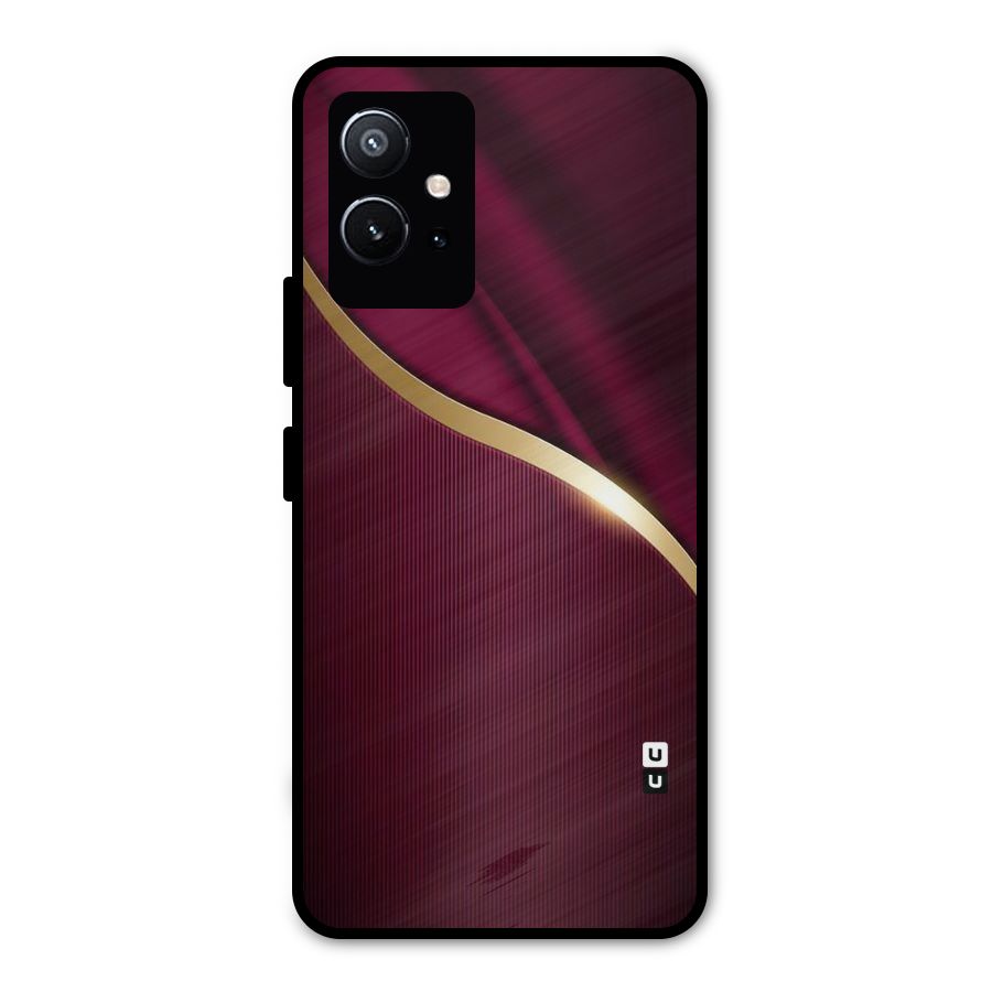 Smooth Maroon Metal Back Case for Vivo Y75 5G