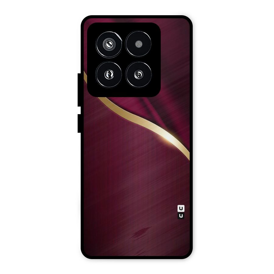 Smooth Maroon Metal Back Case for Xiaomi 14 Pro