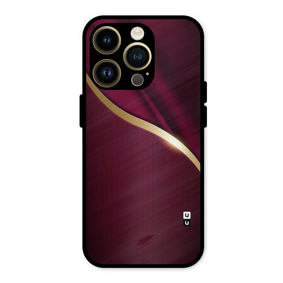 Smooth Maroon Metal Back Case for iPhone 14 Pro