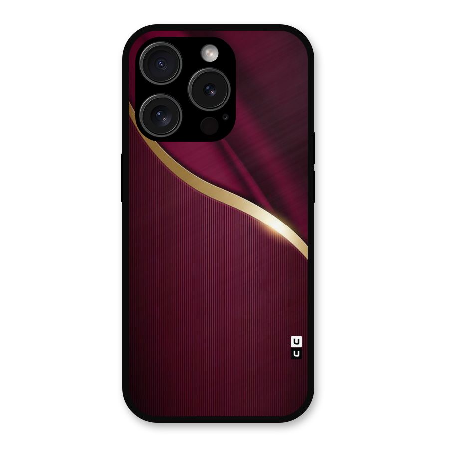 Smooth Maroon Metal Back Case for iPhone 15 Pro