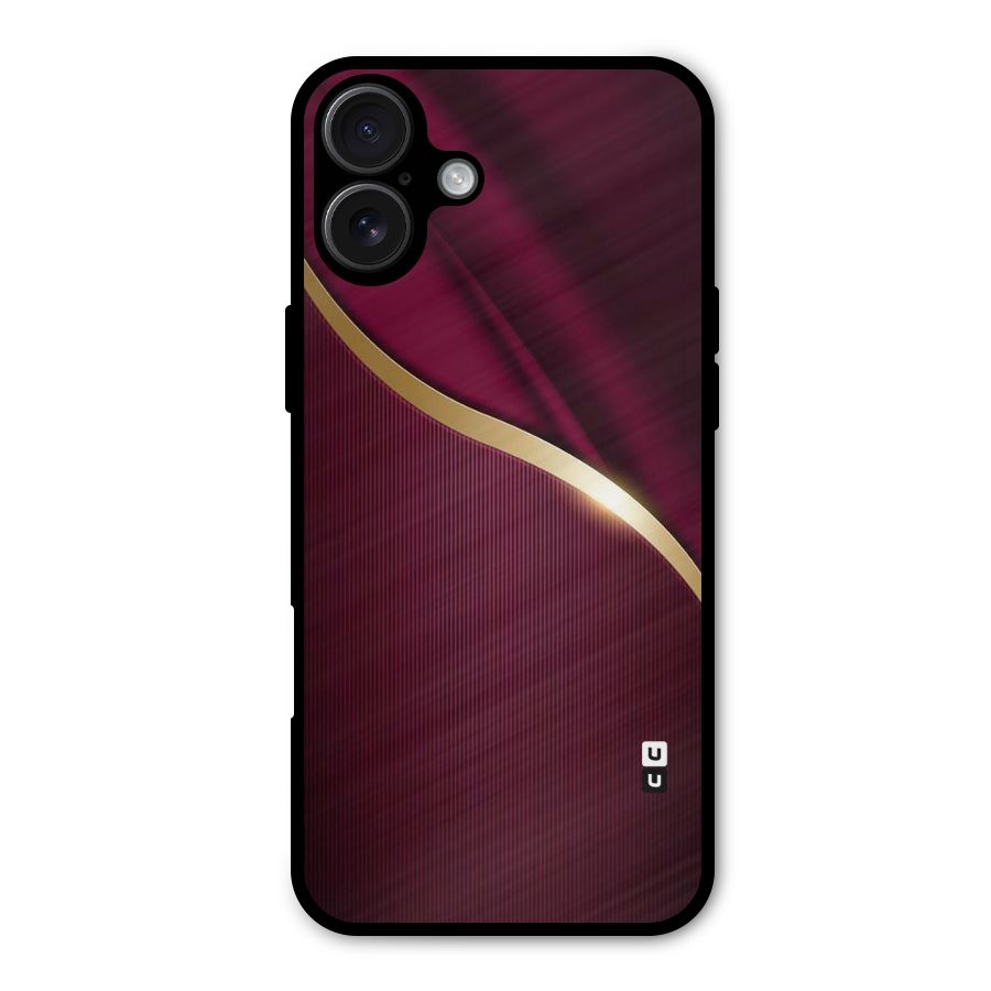 Smooth Maroon Metal Back Case for iPhone 16 Plus