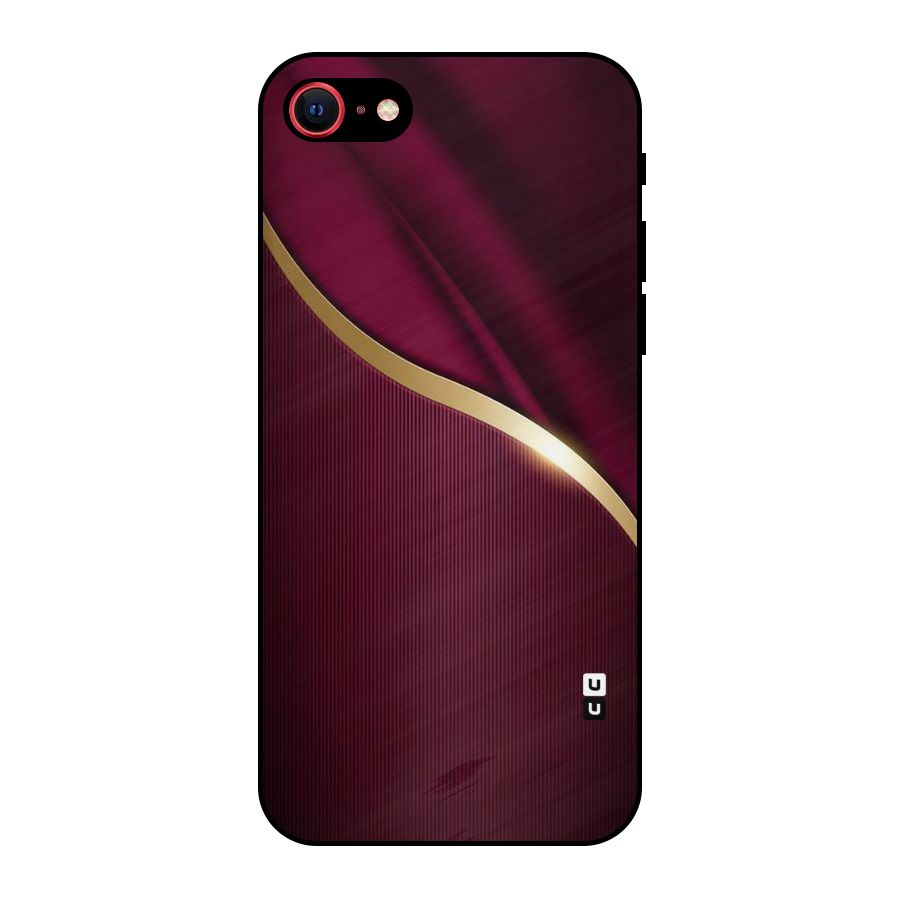 Smooth Maroon Metal Back Case for iPhone 7