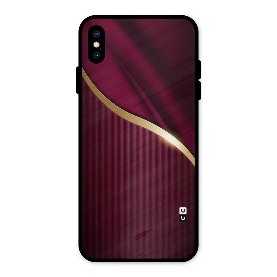 Smooth Maroon Metal Back Case for iPhone XS Max