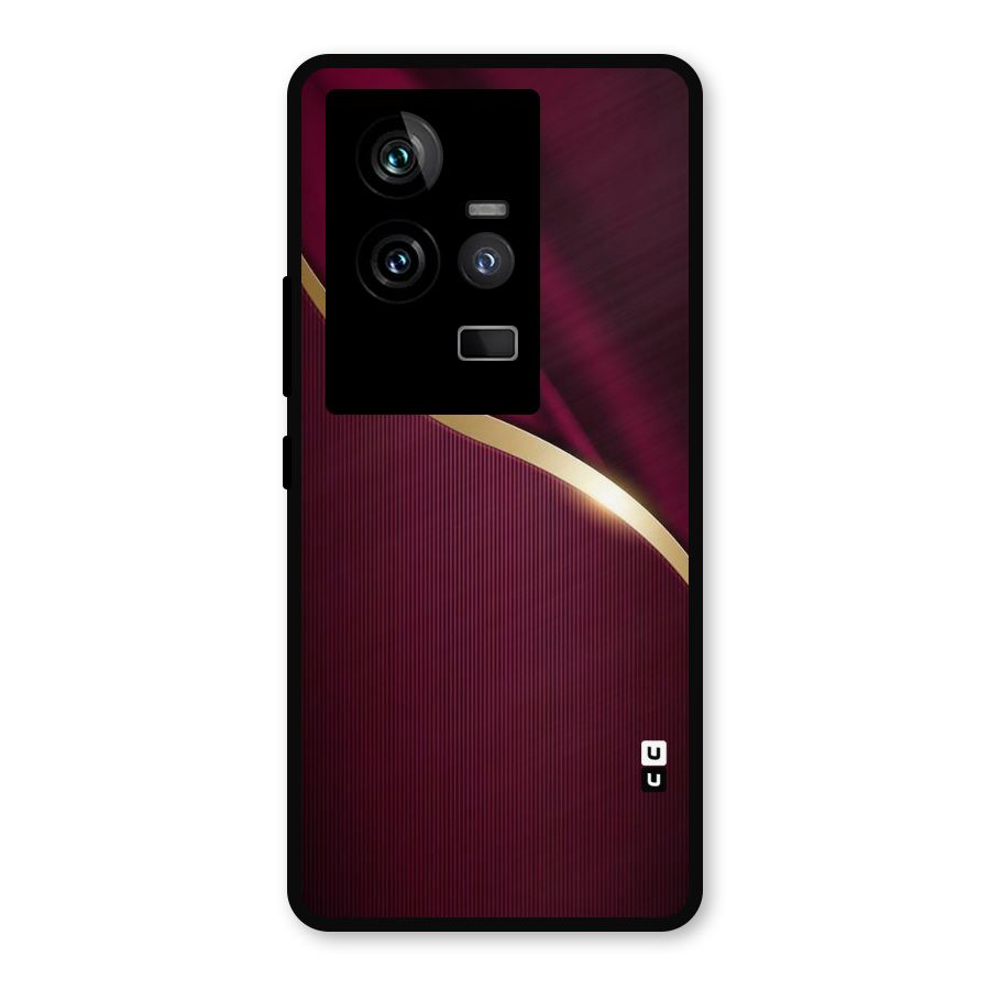Smooth Maroon Metal Back Case for iQOO 11 5G