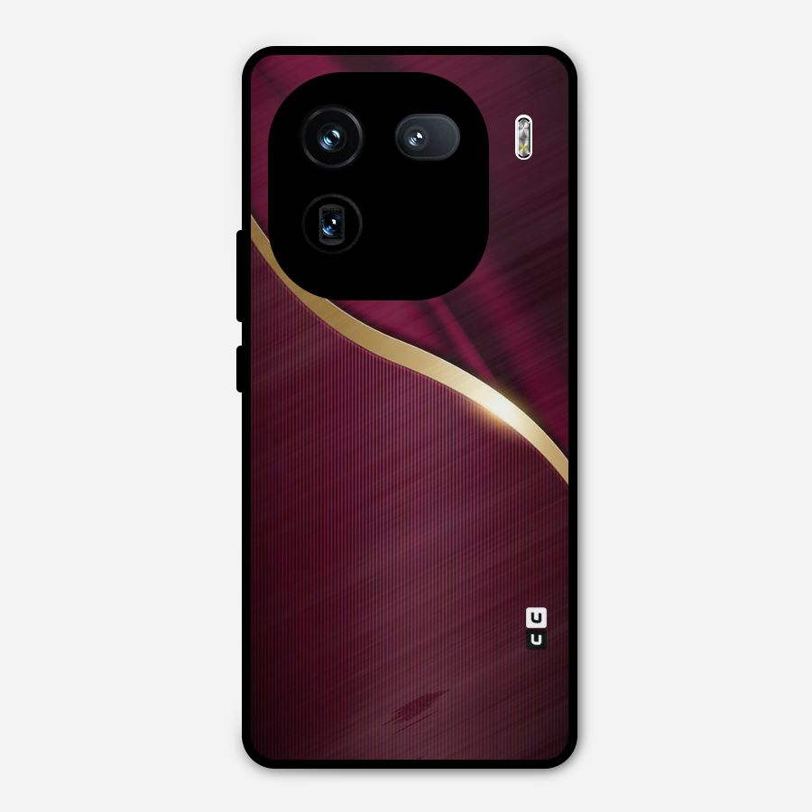 Smooth Maroon Metal Back Case for iQOO 12