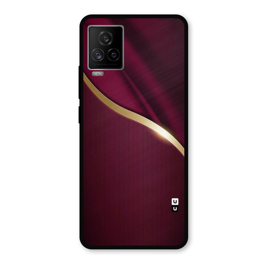 Smooth Maroon Metal Back Case for iQOO 7 Legend 5G