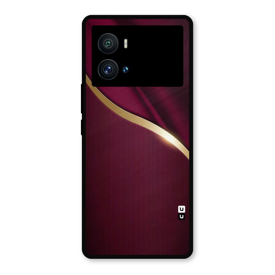 Smooth Maroon Metal Back Case for iQOO 9 Pro