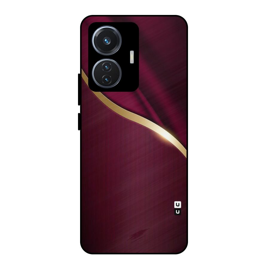 Smooth Maroon Metal Back Case for iQOO Z6 44W