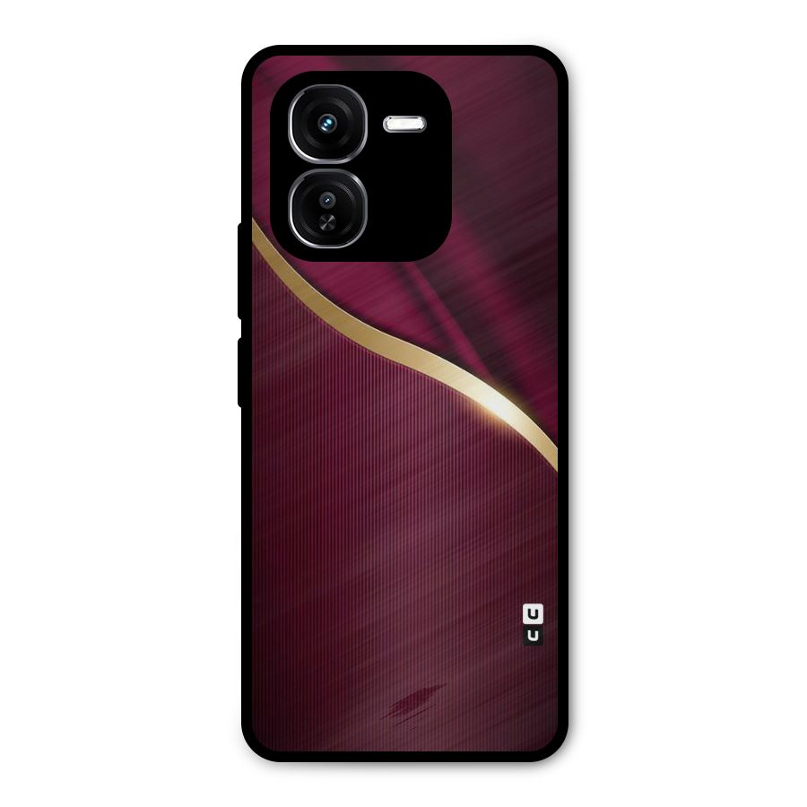 Smooth Maroon Metal Back Case for iQOO Z9x
