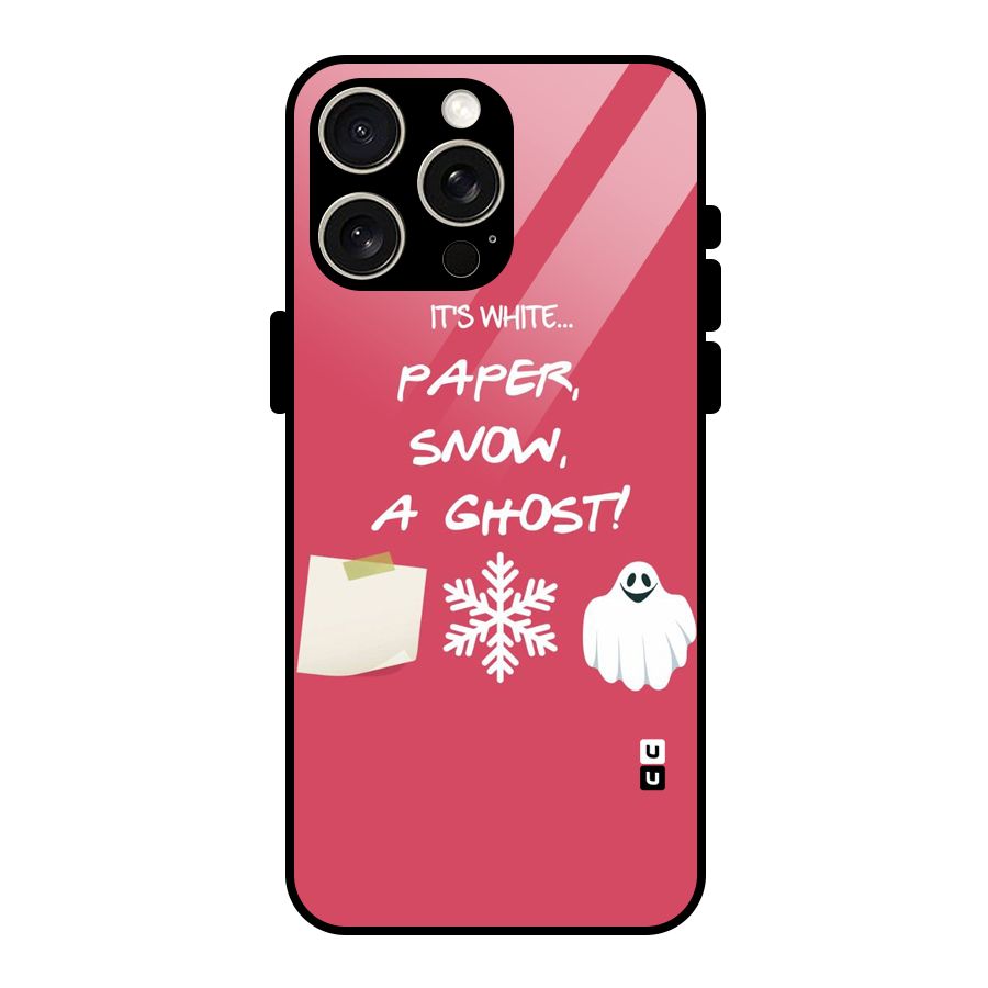 Snow Paper Glass Back Case for iPhone 15 Pro Max