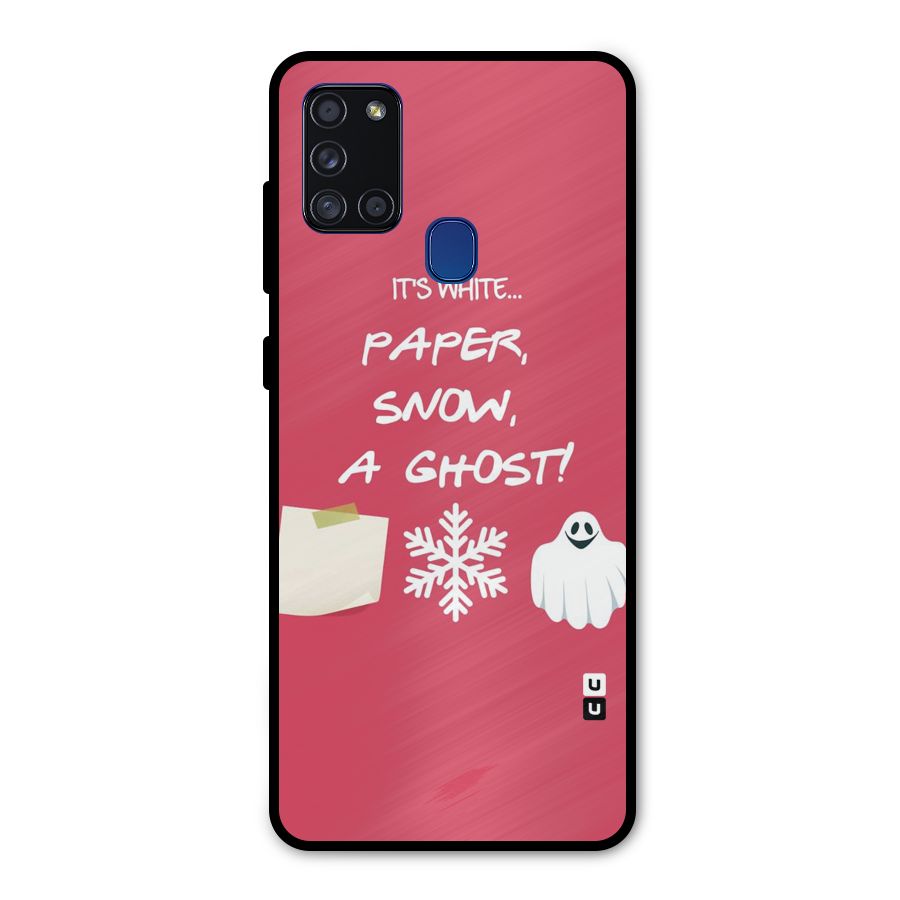 Snow Paper Metal Back Case for Galaxy A21s