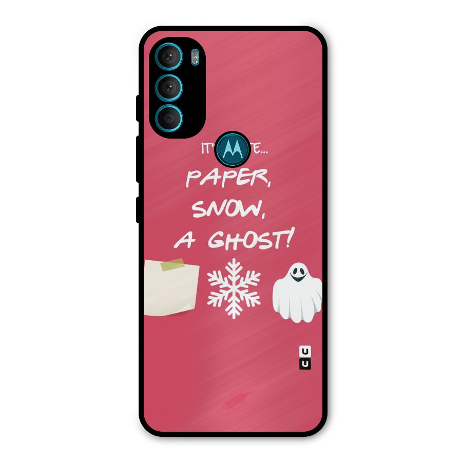 Snow Paper Metal Back Case for Moto G71 5G