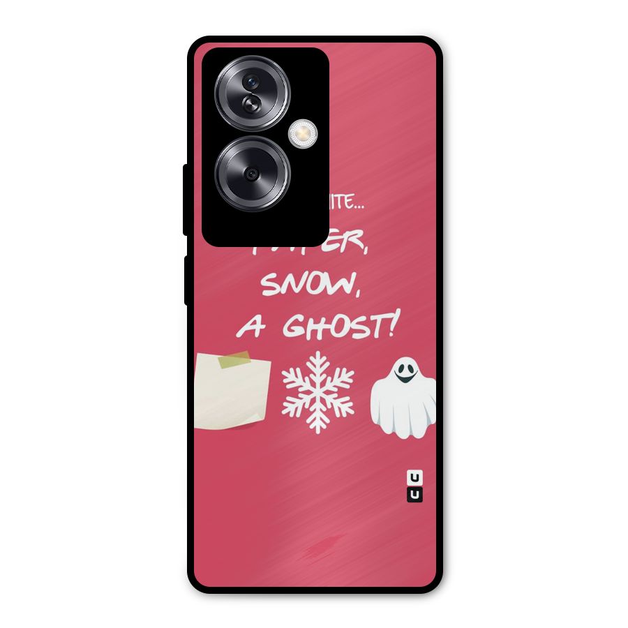 Snow Paper Metal Back Case for Oppo A79 5G