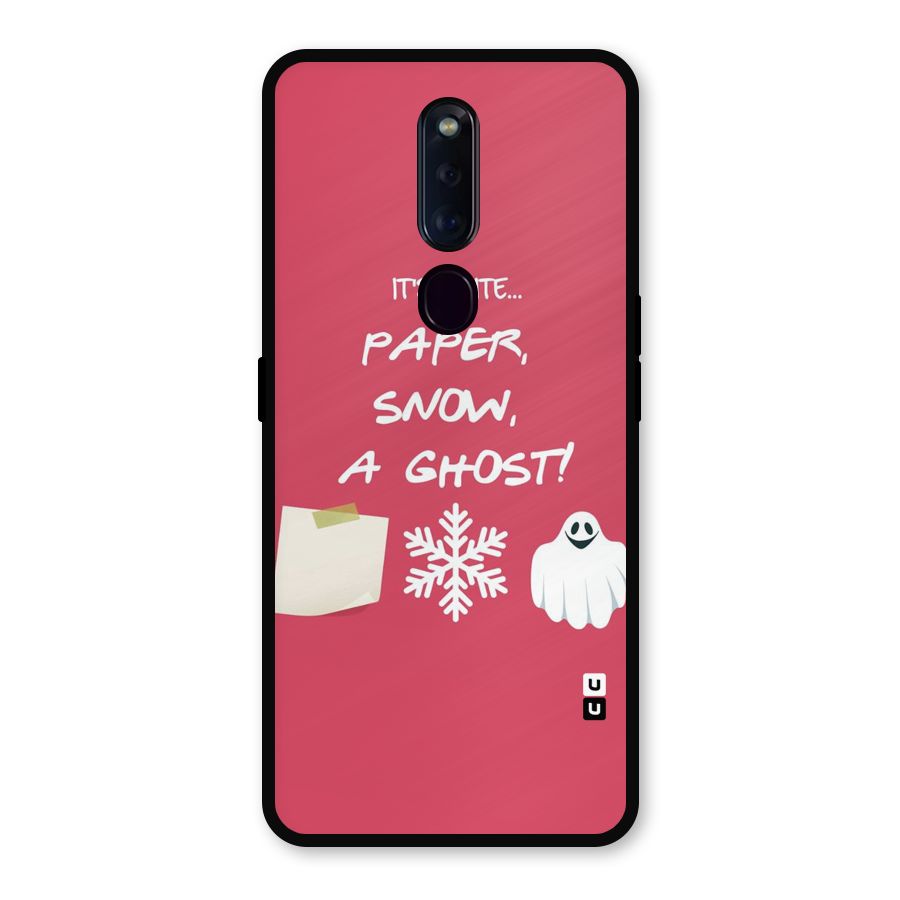 Snow Paper Metal Back Case for Oppo F11 Pro