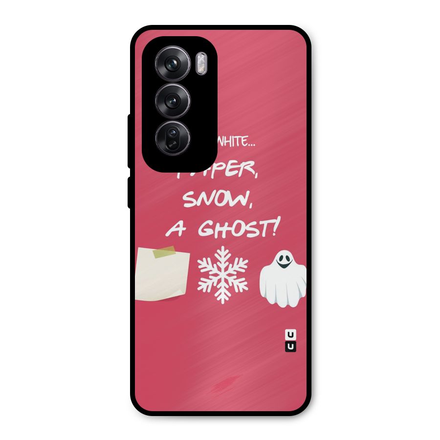 Snow Paper Metal Back Case for Oppo Reno12 Pro