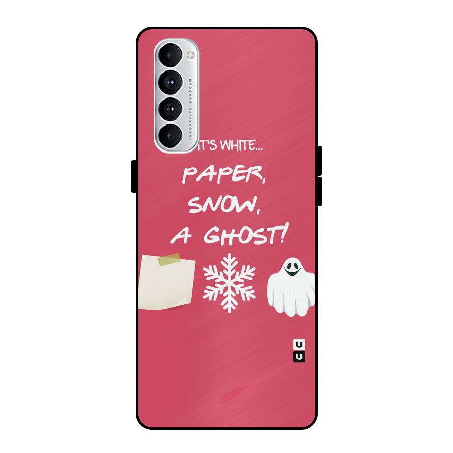 Snow Paper Metal Back Case for Oppo Reno4 Pro