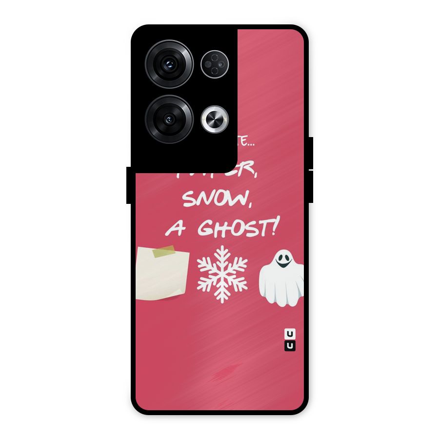 Snow Paper Metal Back Case for Oppo Reno8 Pro 5G