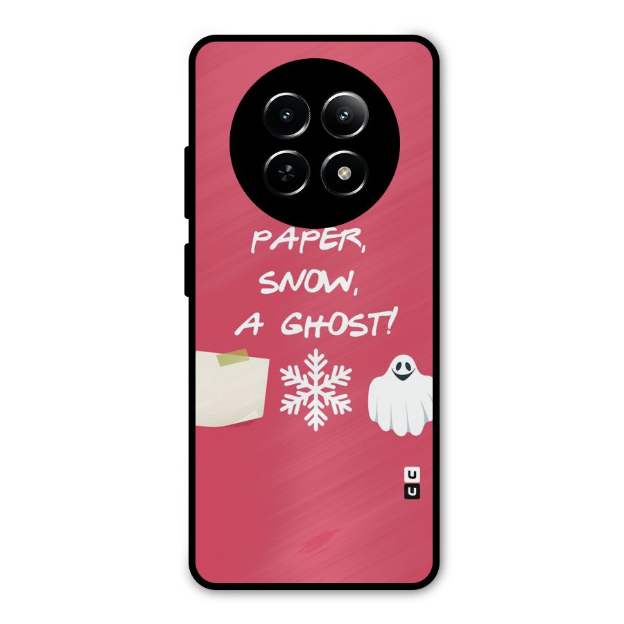 Snow Paper Metal Back Case for Realme Narzo 70x 5G
