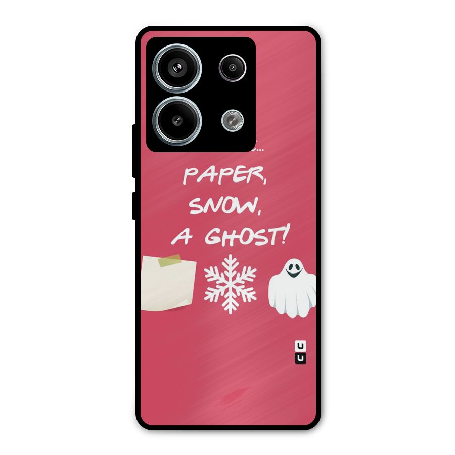 Snow Paper Metal Back Case for Redmi Note 13 Pro 5G