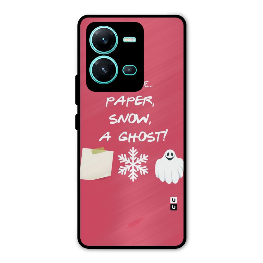 Snow Paper Metal Back Case for Vivo V25