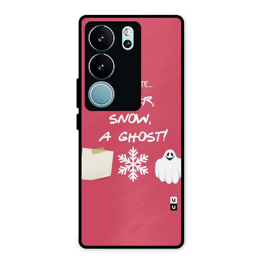 Snow Paper Metal Back Case for Vivo V29 Pro