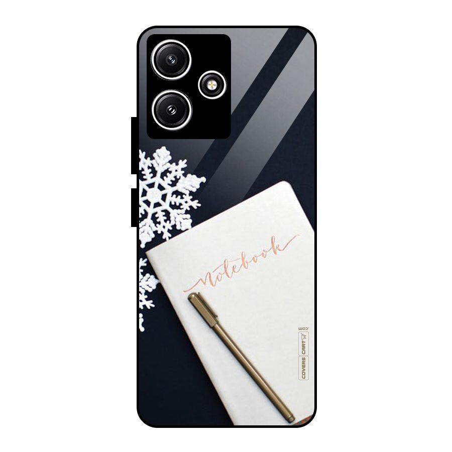 Snowflake Notebook Glass Back Case for Redmi 12 5G