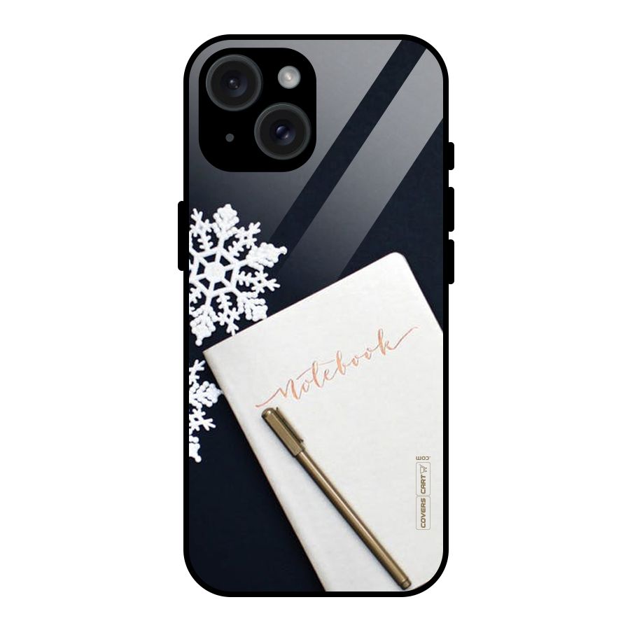 Snowflake Notebook Glass Back Case for iPhone 15