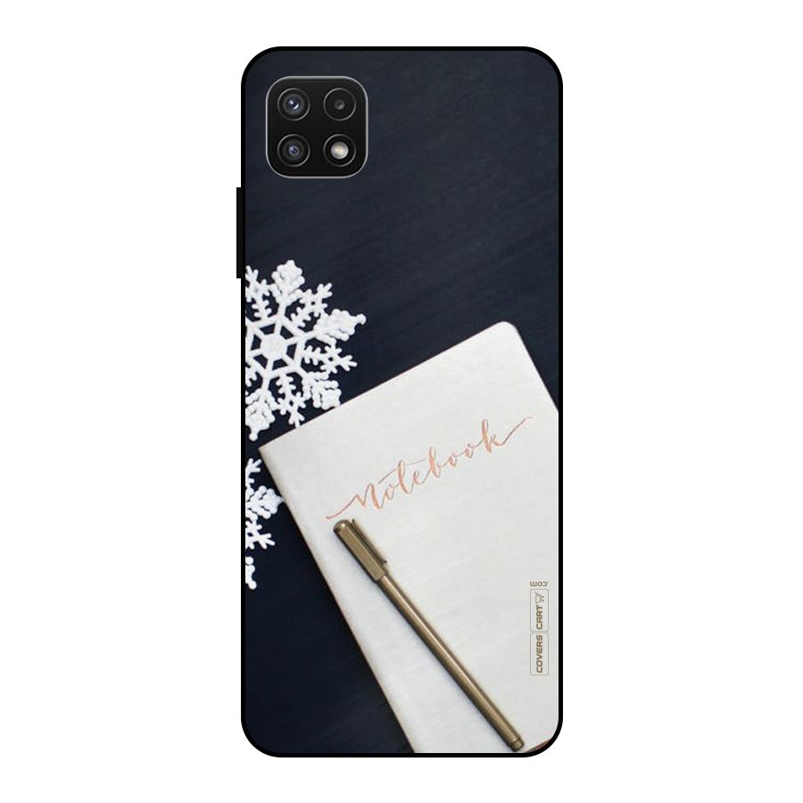 Snowflake Notebook Metal Back Case for Galaxy A22 5G