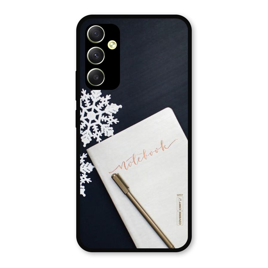 Snowflake Notebook Metal Back Case for Galaxy A34