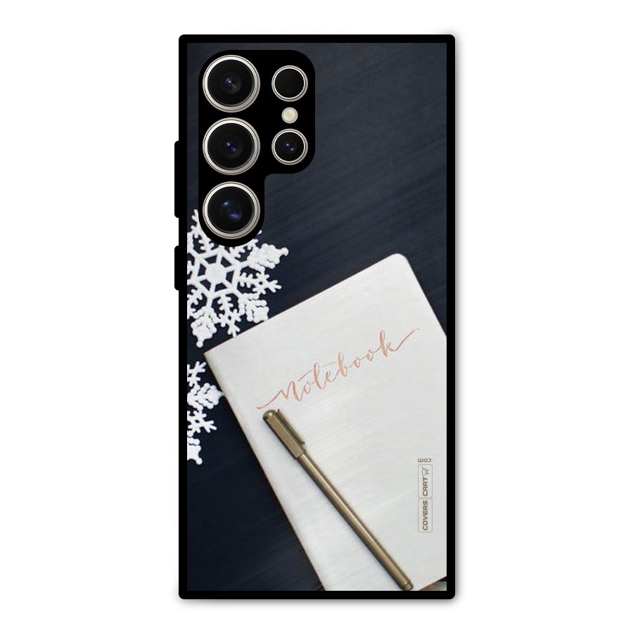 Snowflake Notebook Metal Back Case for Galaxy S24 Ultra