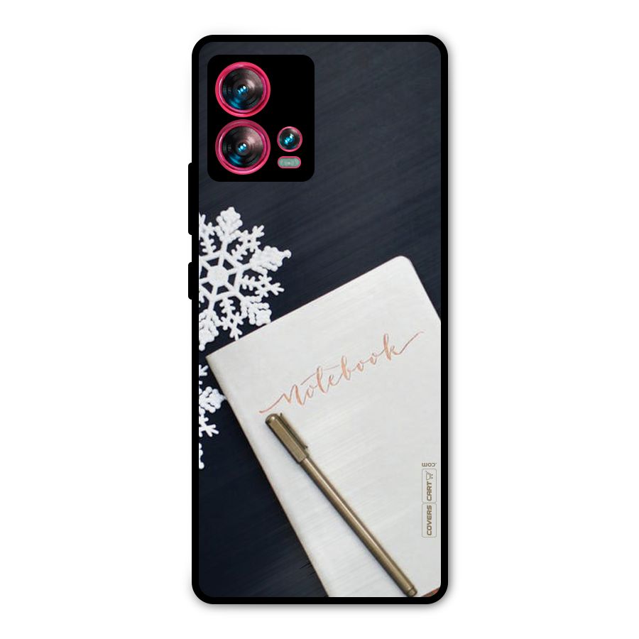 Snowflake Notebook Metal Back Case for Motorola Edge 30 Fusion