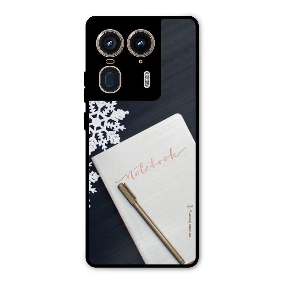 Snowflake Notebook Metal Back Case for Motorola Edge 50 Ultra