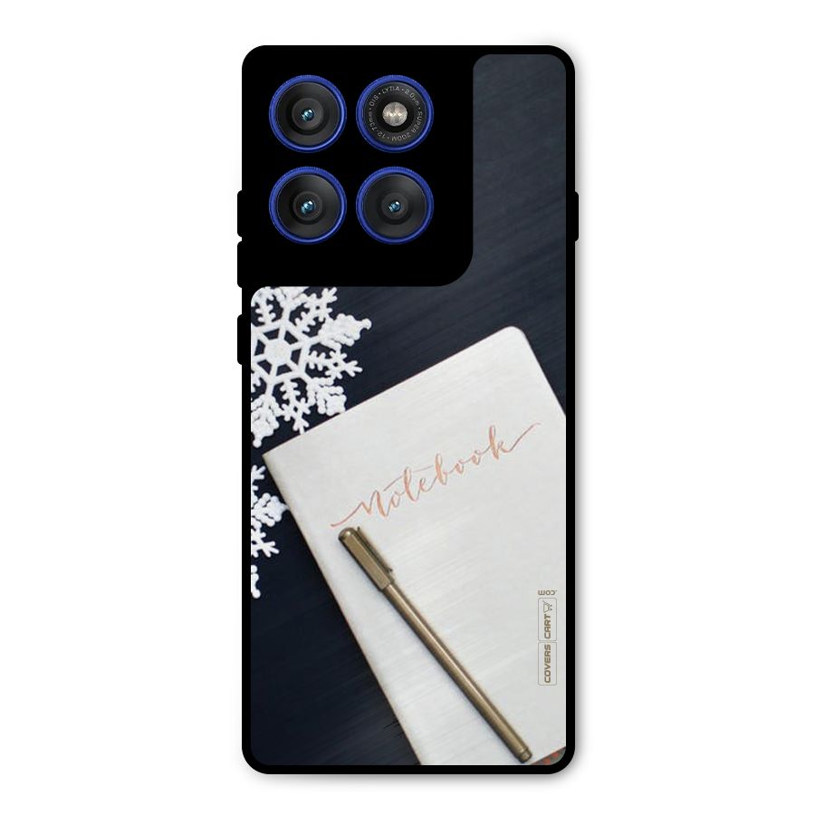 Snowflake Notebook Metal Back Case for Motorola Edge 60 Pro
