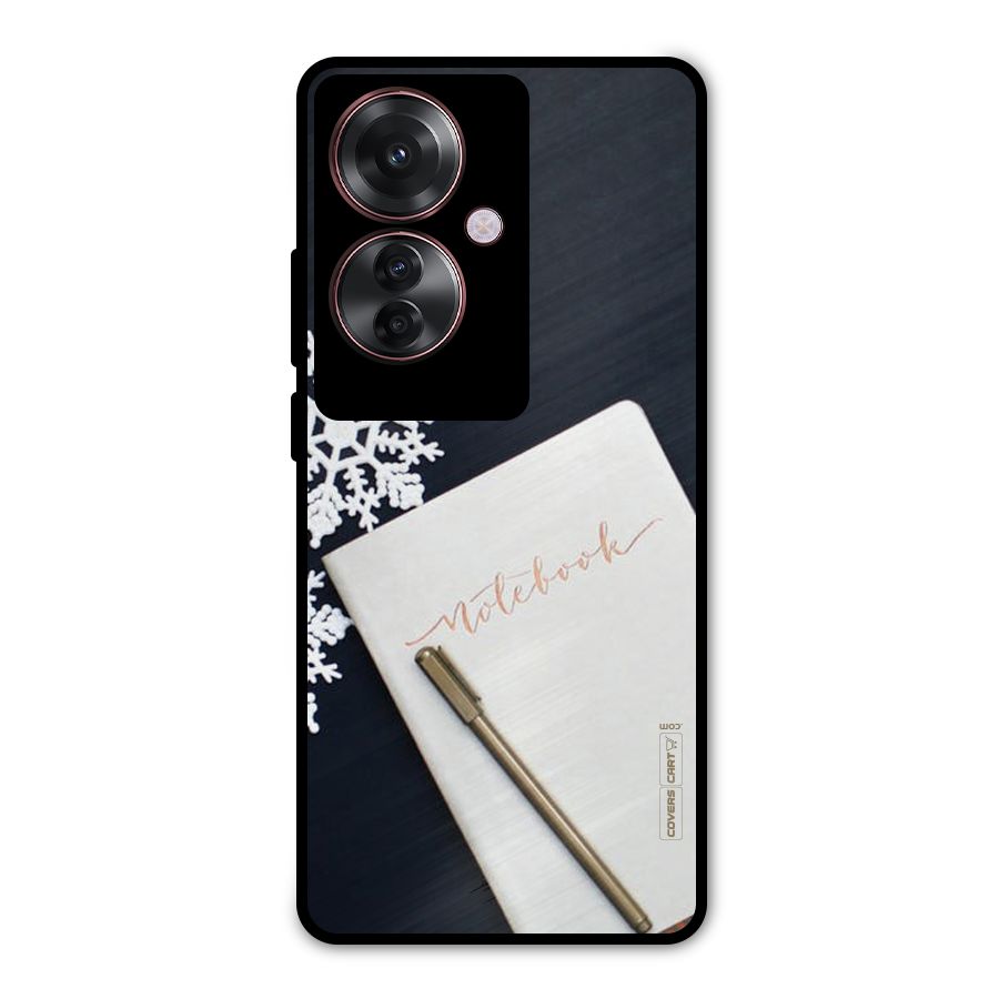 Snowflake Notebook Metal Back Case for Oppo F25 Pro