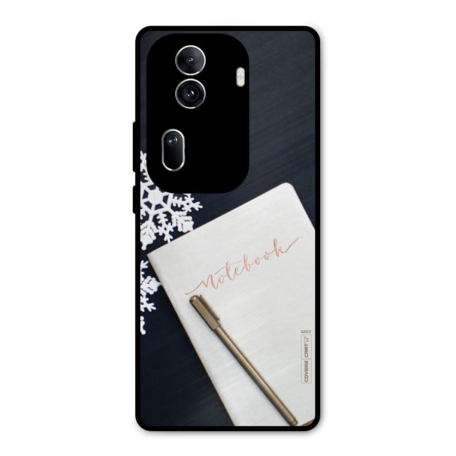 Snowflake Notebook Metal Back Case for Oppo Reno11 Pro 5G