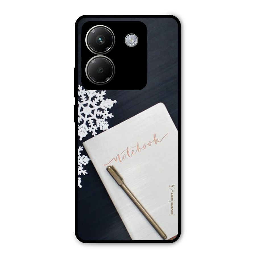 Snowflake Notebook Metal Back Case for Poco M7 Pro 5G