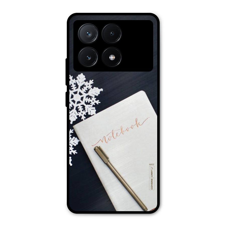 Snowflake Notebook Metal Back Case for Poco X6 Pro