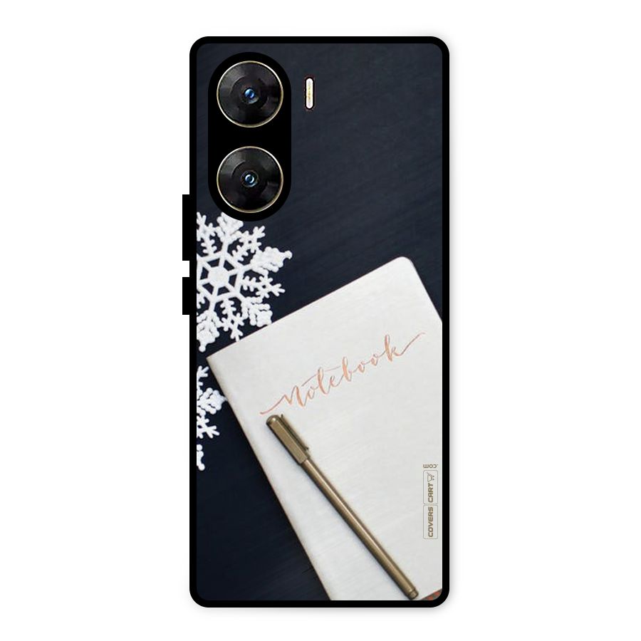 Snowflake Notebook Metal Back Case for Vivo V29e