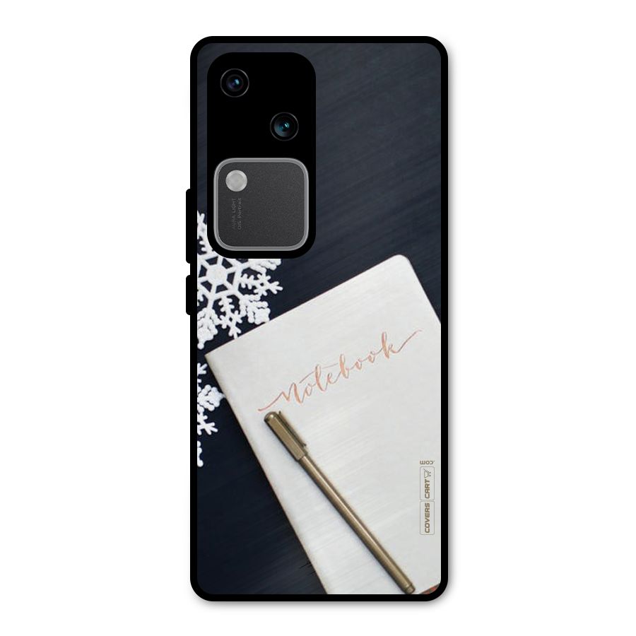 Snowflake Notebook Metal Back Case for Vivo V30 Pro