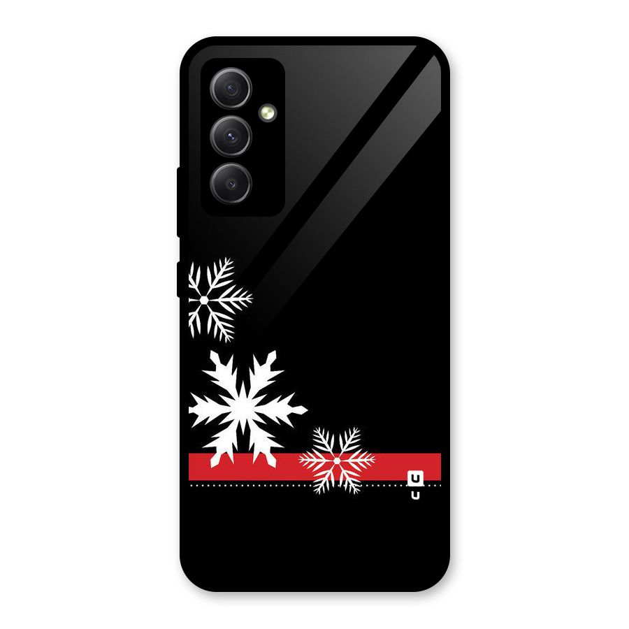 Snowflake Ribbon Glass Back Case for Galaxy A34