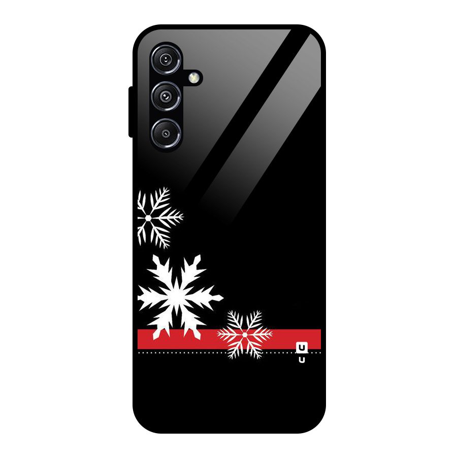 Snowflake Ribbon Glass Back Case for Galaxy M34 5G